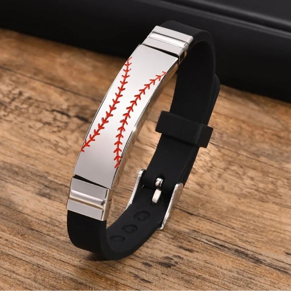 Baseball silicone bracelet - Picture 1 of 3
